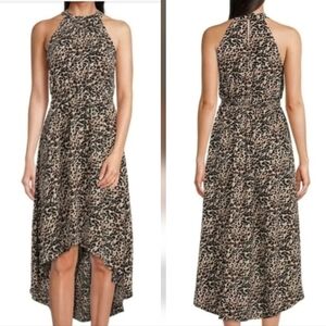 Vince Camuto Crepe Halter Neck High-Low Midi Dress Size 6